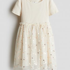 Tulle Skirt Dress - Cream
