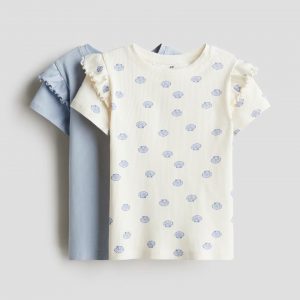 2-Pack Frill-Trimmed Cotton Tops