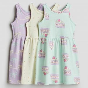3-Pack Printed Cotton Dresses
