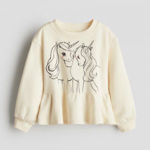 Peplum Sweatshirt - Unicorn
