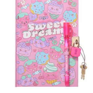 A5 Lockable Notebook With Spy Pen - Pink