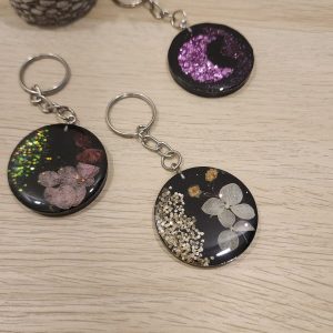 Resin Floral Keychain