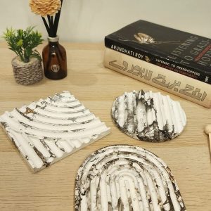 Marble Effect Spiral Coasters Set
