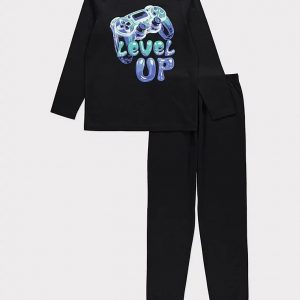 Black Level Up Games Controller Long Sleeve Pyjamas