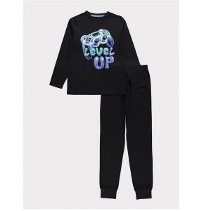Black Level Up Games Controller Long Sleeve Pyjamas