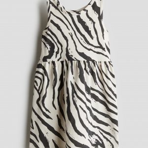 Patterned Cotton Dress/ Zebra Print