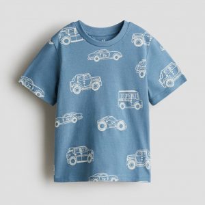 Printed T-shirt/Blue Vehicles