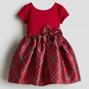 Flared-Skirt Dress/Red