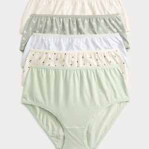 5pk Cotton Lycra Printed High Rise Shorts/Pastel