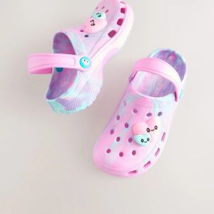 Pink Heart Marble Clogs