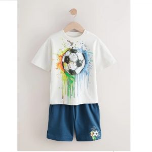 Football Graphic T-shirt & Shorts Set