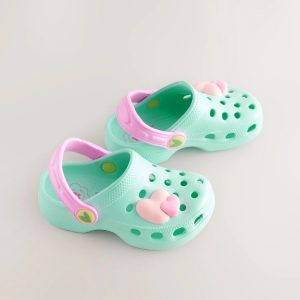 Turqoise Heart Clogs