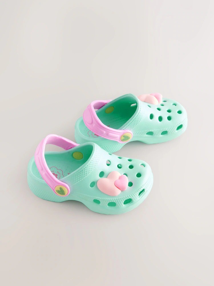 Turqoise Heart Clogs