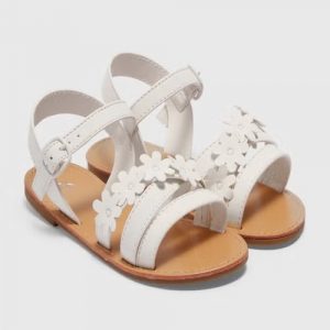 Girls White Flower Sandals