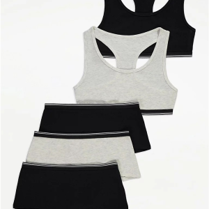 Racer Back Crop Tops and Shorts 5 Piece Set