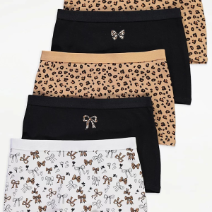 Leopard and Bow Shorts 5 Pack